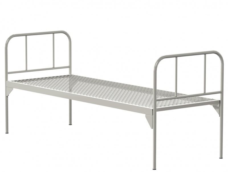 Кровать общебольничная КФ0-01-МСК (прямоугольные спинки, сварная сетка, ложе - прямоугольная труба) (код МСК-106)